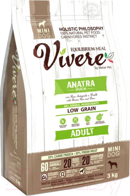 Сухой корм для собак Vivere Mini Adult Duck (3кг)