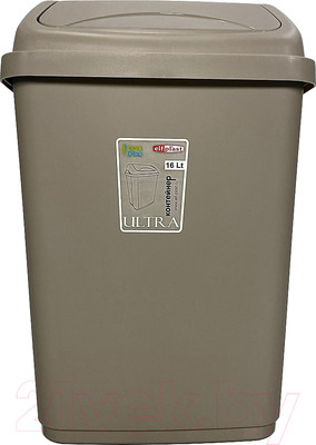 Мусорное ведро Эльфпласт Ultra EP590 (16л, серо-бежевый)