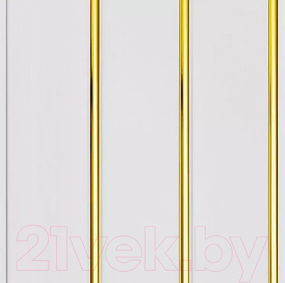 Панель ПВХ STELLA Premium Потолочная 3-х полосная Лак Золото (3000x250x8мм)