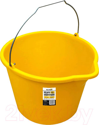 Ведро строительное TLS-Profi Ударопрочное (12л, желтый)