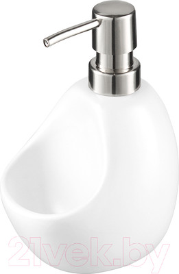 Дозатор моющего средства с губкой Smart Solutions Lystad / WNM-SS-DSPLYS-CR-WH (белый)