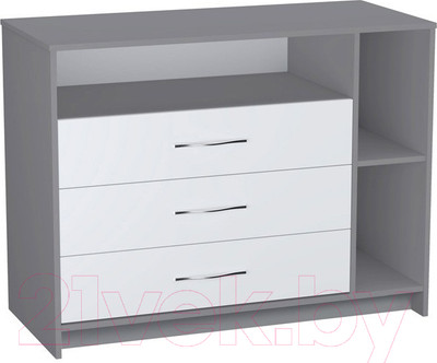 Комод пеленальный Polini Kids Simple 2110 / 0002322.51 (серый/белый)