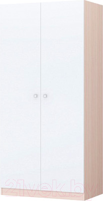 Шкаф Polini Kids Двухсекционный / 0001230.161 (дуб пастельный/белый)