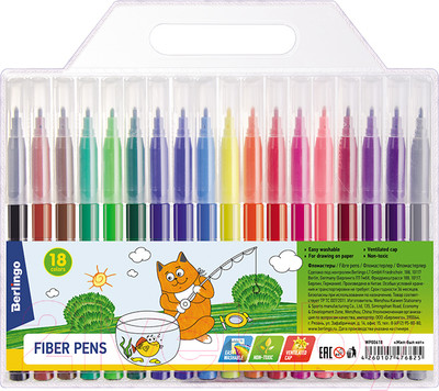 Фломастеры Berlingo Жил-был кот / WP00618 (18цв)