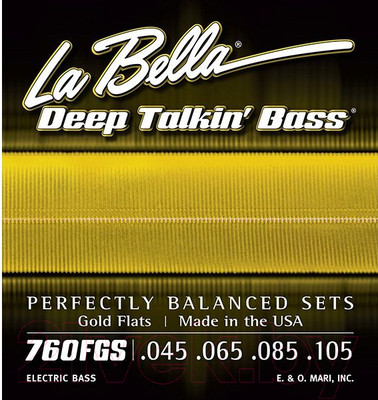 Струны для бас-гитары La Bella 760FGS Gold Flats
