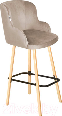 Стул барный Sheffilton SHT-ST39/S94 (латте/прозрачный лак/черный муар)