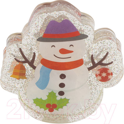 Наклейка на окно Волшебная страна Снеговик светящийся / 103170