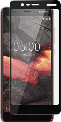 Защитное стекло для телефона Case Full Screen для Nokia 5.1 (черный глянец)