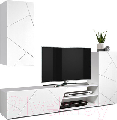 Горка для гостиной Олмеко Прага-6 (белый/софт белый)