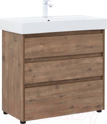 Тумба под умывальник Aquanet Nova Lite 85 / 302477 (дуб рустикальный)