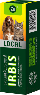 Капли для лечения ушей у животных IRBIS Local для кошек и собак (30мл)