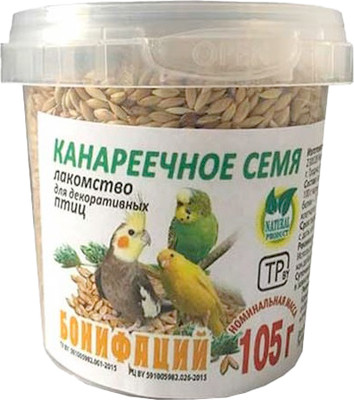 Лакомство для птиц Бонифаций Канареечное семя / БН24 (105г)