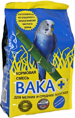 Корм для птиц ВАКА Плюс для мелких и средних попугаев / BS007