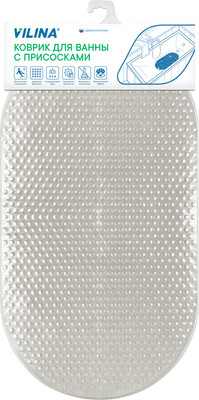 Коврик на присосках Вилина Гарант 7078 (39x69, белый жемчуг)