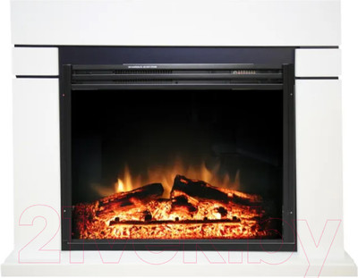 Каминокомплект Смолком Lindos MB/JUP/SYM26 + Jupiter FX N Black (бьянко белый)