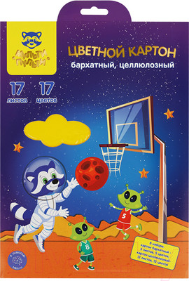 Набор цветного картона Мульти-пульти Енот в космосе / КЦб5ц12А4_38718
