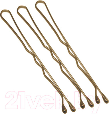 Набор заколок-невидимок для волос Dewal SLN50V-3/60 (60шт, коричневый)