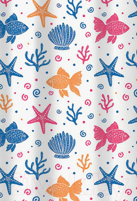 Шторка-занавеска для ванны Вилина Одиссея 6984 (180x180, белый)