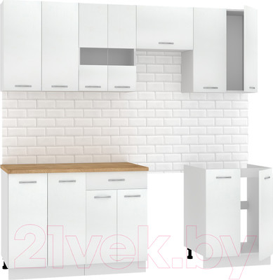 Кухонный гарнитур Mio Tesoro Экстра-лайт 2.2 (белый/дуб бунратти)