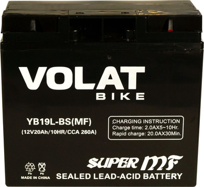Мотоаккумулятор VOLAT YB19L-BS MF R+ (20 А/ч)