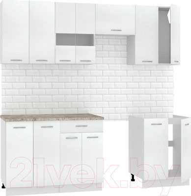 Кухонный гарнитур Mio Tesoro Экстра-лайт 2.2 (белый/марсель)