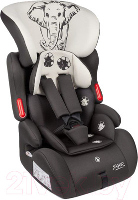 Автокресло Siger Космо Lux Animals Слон (серый/бежевый)