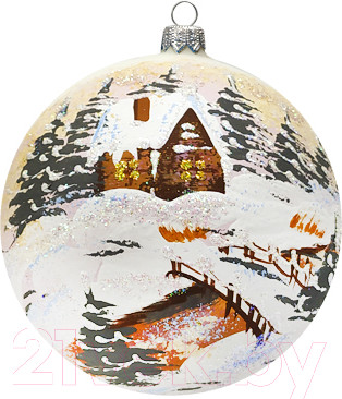 Шар новогодний Декарт Январские морозы 8Ш0076 (8см, белый)