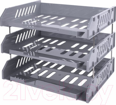 Лоток для бумаг Brauberg File / 238108 (серый)