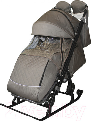 Санки-коляска GalaXy Kids 3-2Т (бронза крупный ромб)