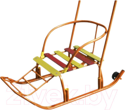 Санки детские GalaXy Мишутка 5 с колесом (оранжевый)