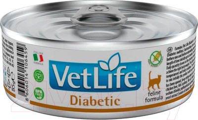 Влажный ветеринарный корм для кошек Farmina Vet Life Natural Diet Cat Diabetic (85г)
