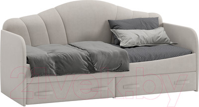 Кровать-тахта ТриЯ Сабрина 900 ТД-307.12.02 (велюр мокко светлый)