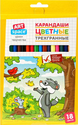 Набор цветных карандашей ArtSpace Лесные жители / CP_41026 (18цв)