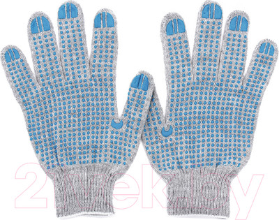 Перчатки защитные Kronex ПВХ точка 10 класс / PER-0037 (серый, 10пар)