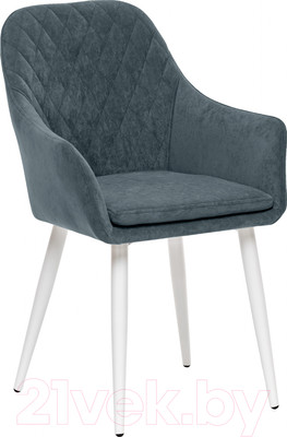 Стул Импэкс Leset Слим с подлокотниками (белый/велюр темно-зеленый)