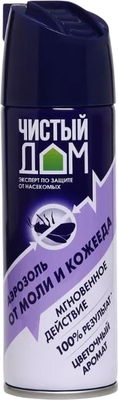 Аэрозоль от насекомых Чистый дом От моли и кожееда (150мл)