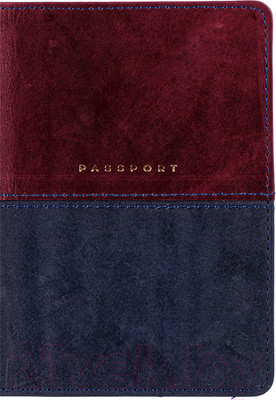 Обложка на паспорт OfficeSpace Duo / 311100 (бордовый/синий)