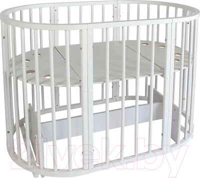 Детская кровать-трансформер INDIGO Simple 7 в 1 поперечный маятник (белый)