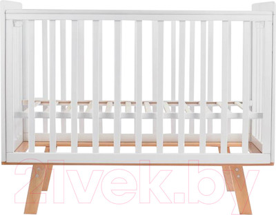 Детская кроватка INDIGO Style на ножках (белый/натуральный)