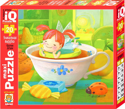 Развивающая игра Айрис-пресс IQ Макси. Фея в чашке 2+ / 9785811272662 (20эл)