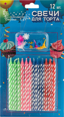 Набор свечей для торта Волшебная страна 007146 (12шт)