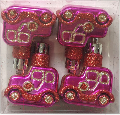 Набор елочных игрушек Волшебная страна Машинки / 007462 (4шт)