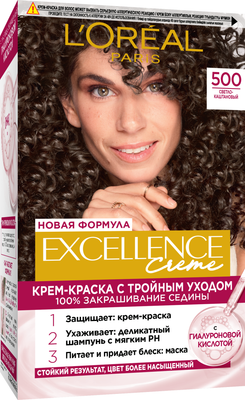 Крем-краска для волос L'Oreal Paris Color Excellence 5.00 (светло-каштановый)