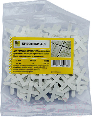 Крестики для укладки плитки Лакки Виннэр 4.0мм (пластмассовые)
