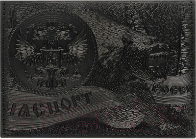 Обложка на паспорт OfficeSpace Медведь / 339842 (черный)