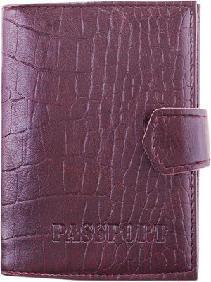 Обложка на паспорт OfficeSpace 222067 (терракотовый/крокодил)