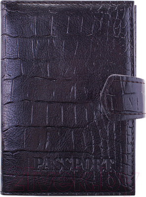 Обложка на паспорт OfficeSpace 222066 (черный/крокодил)