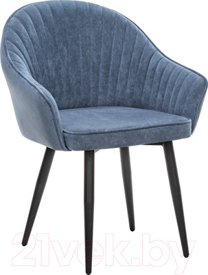 Стул Импэкс Leset Вайд с подлокотниками (черный/велюр синий)