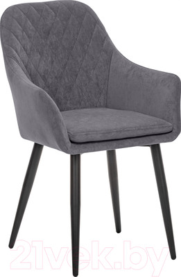 Стул Импэкс Leset Слим с подлокотниками (черный/велюр графит)