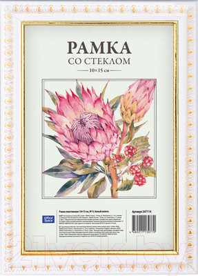 Рамка OfficeSpace №9 / 247114 (белый/золотой)